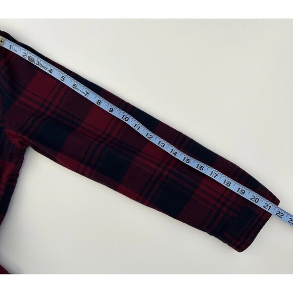 J Crew Crewcuts Boys Sz 14 Flannel Sherpa Lined Jacket Plaid Shacket Navy Red - Picture 10 of 13